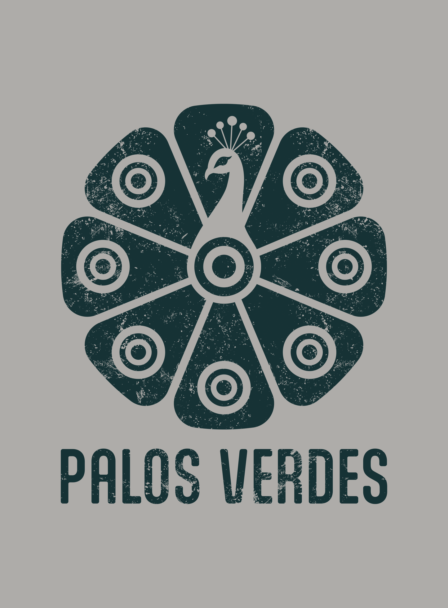 Premium Unisex: Palos Verdes Tribal Peacock Tee - Heather Grey