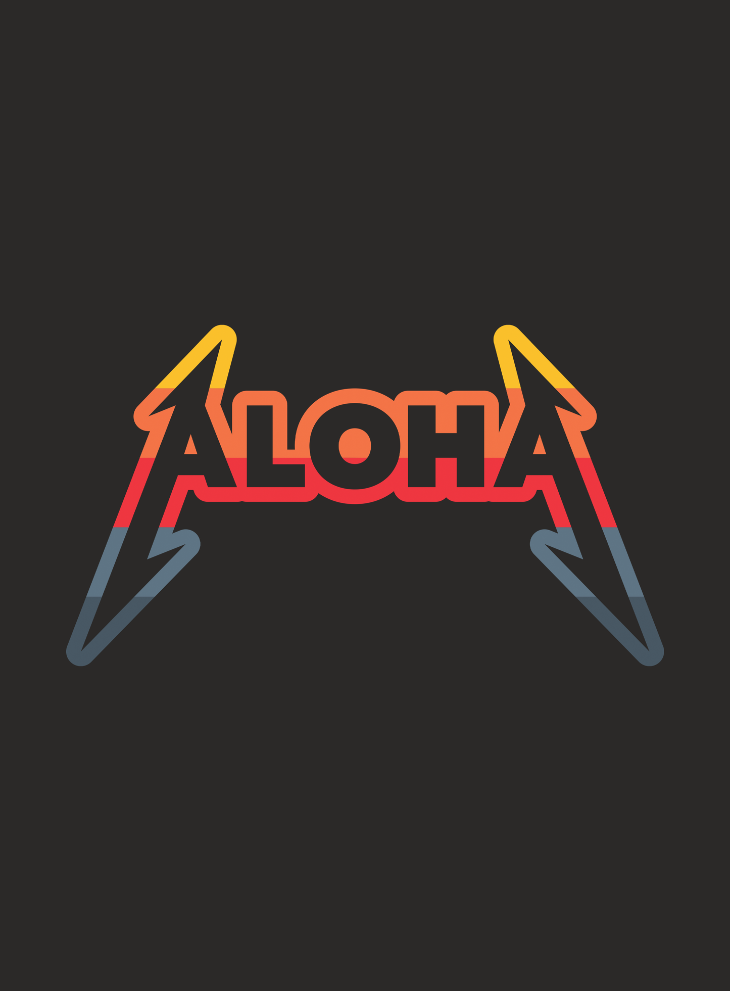 Premium Unisex: Aloha Rocks Sunset Tee - Dark Heather Grey