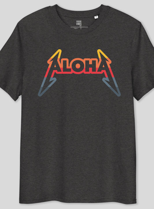 Premium Unisex: Aloha Rocks Sunset Tee - Dark Heather Grey