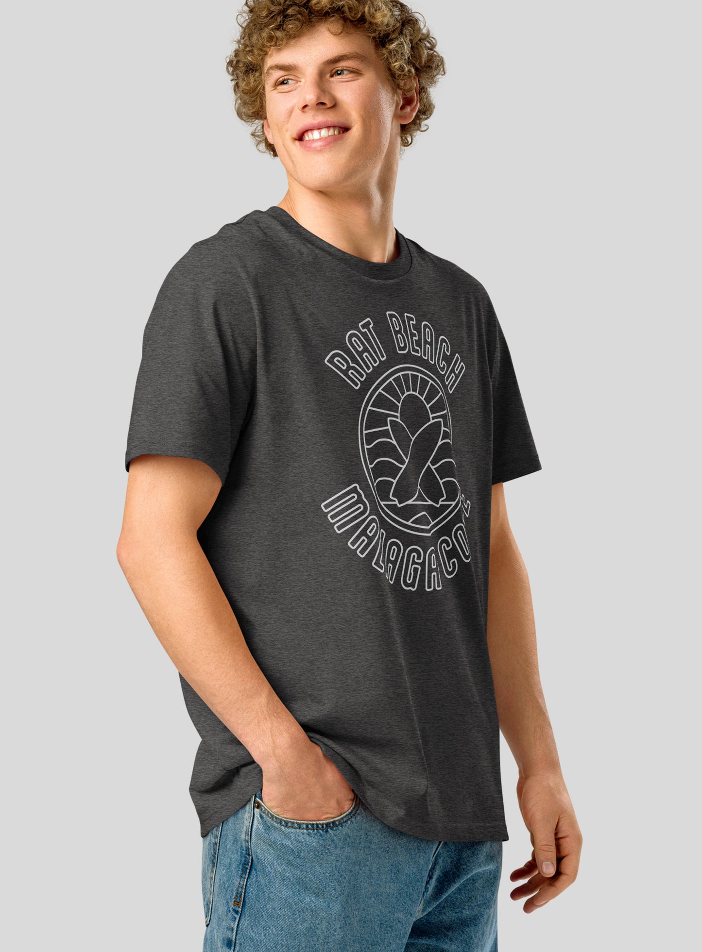 Premium Unisex: Rat Beach Tee - Dark Heather Grey