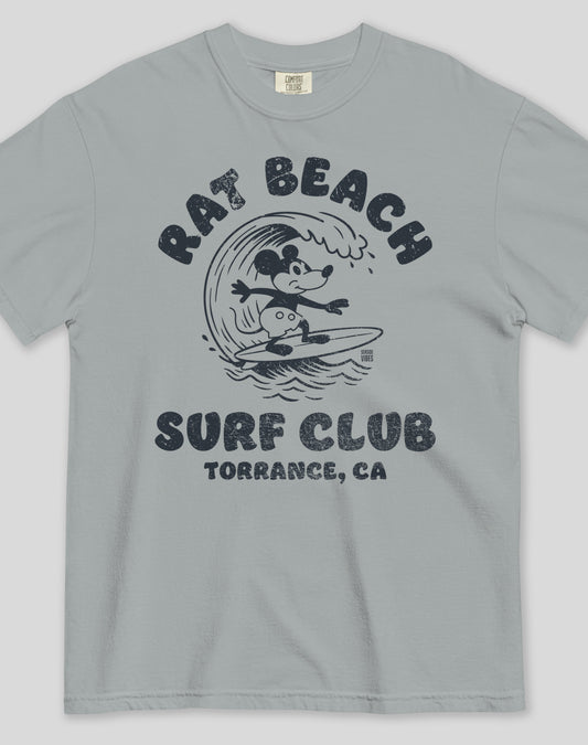 Unisex: Rat Beach Surf Club Tee - 100% Cotton | Granite
