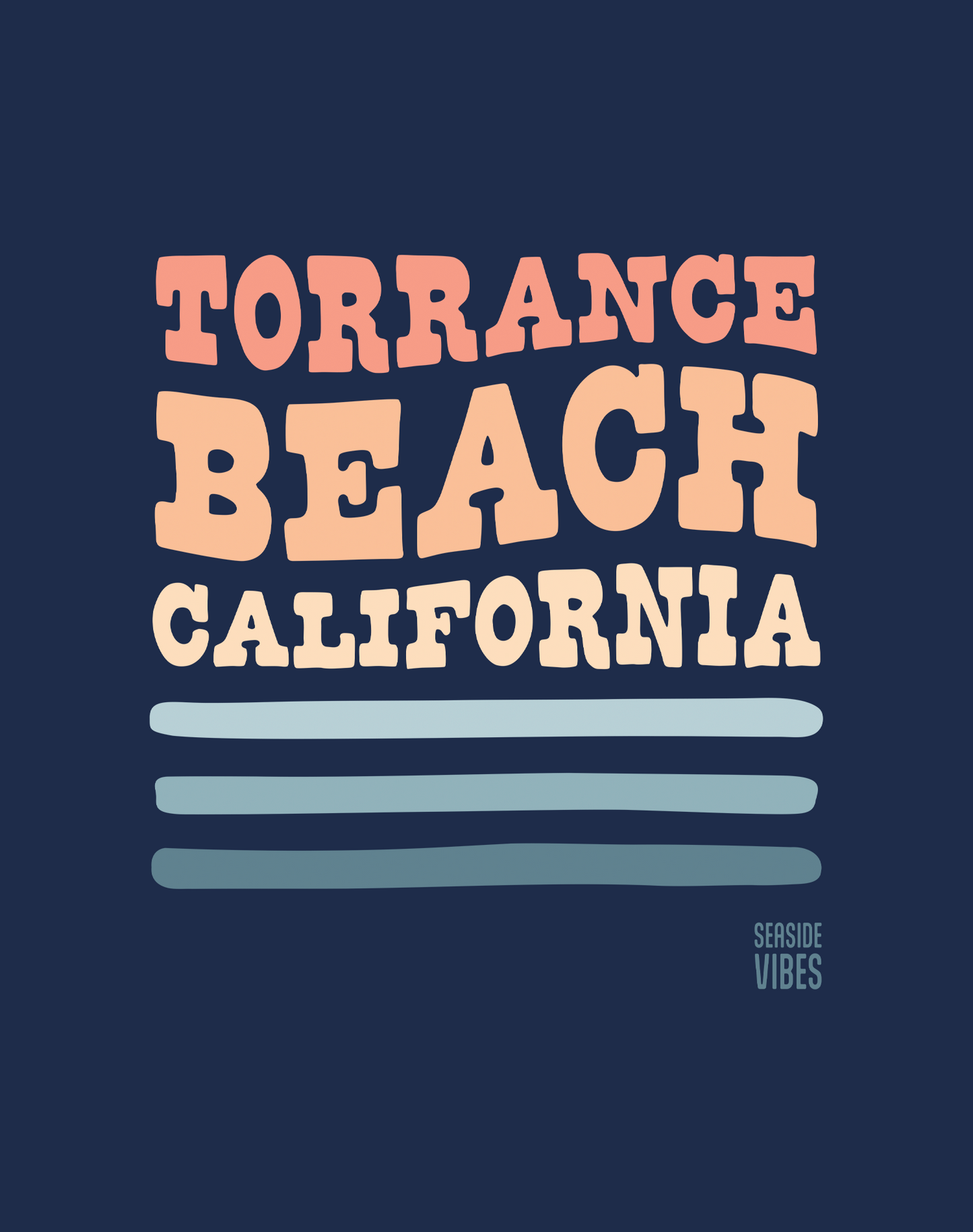 Unisex: Torrance Beach Vibes Tee - 100% Cotton | True Navy