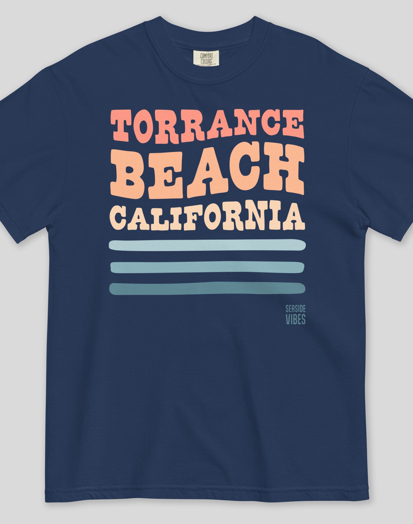 Unisex: Torrance Beach Vibes Tee - 100% Cotton | True Navy