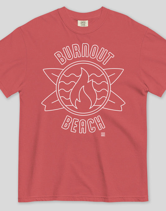Unisex: Burnout Beach Tee - 100% Cotton | Crimson