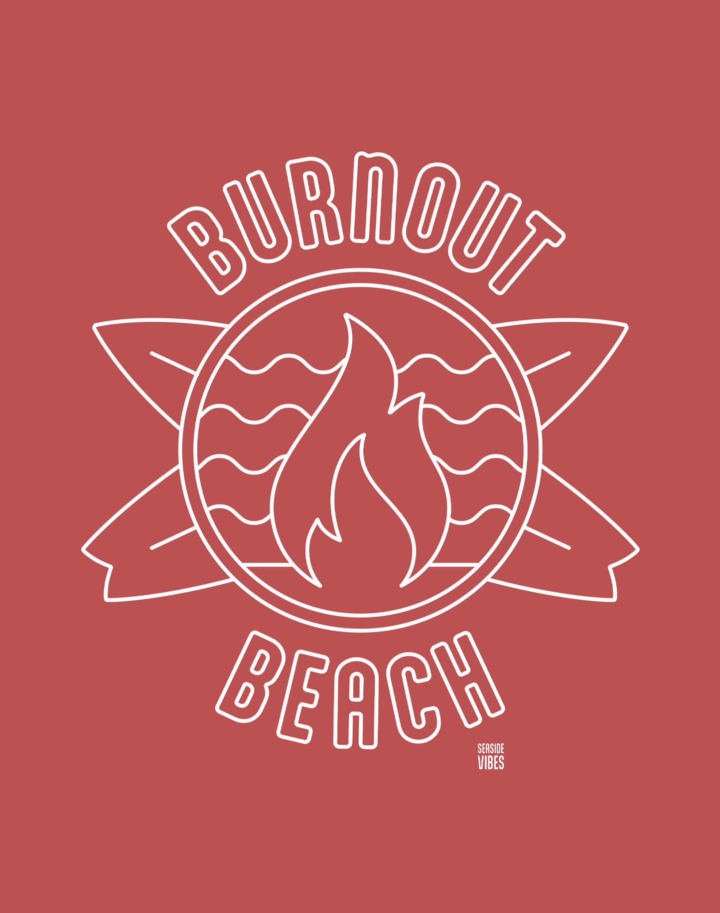 Unisex: Burnout Beach Tee - 100% Cotton | Crimson