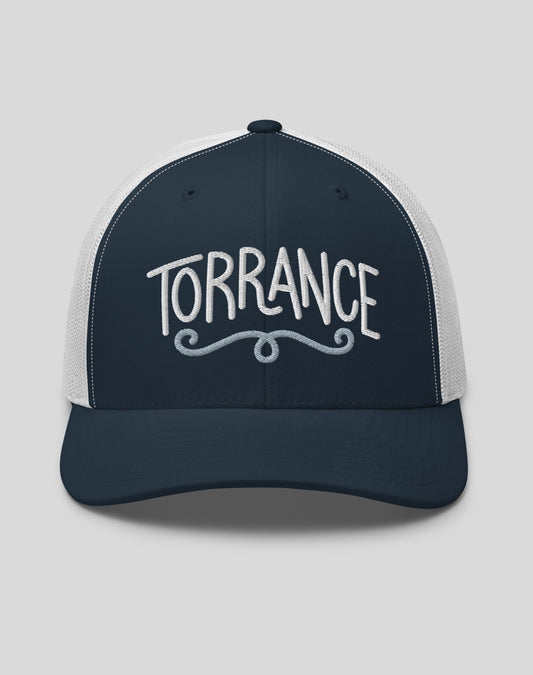 Torrance Swirl Trucker Hat | Navy/White