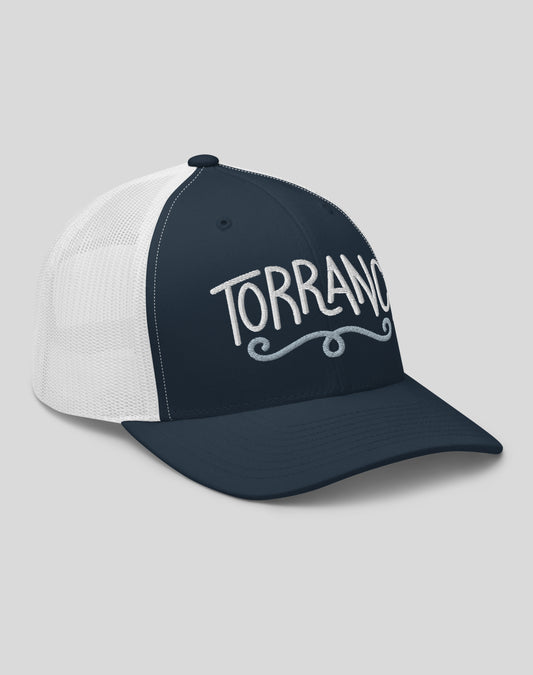 Torrance Swirl Trucker Hat | Navy/White