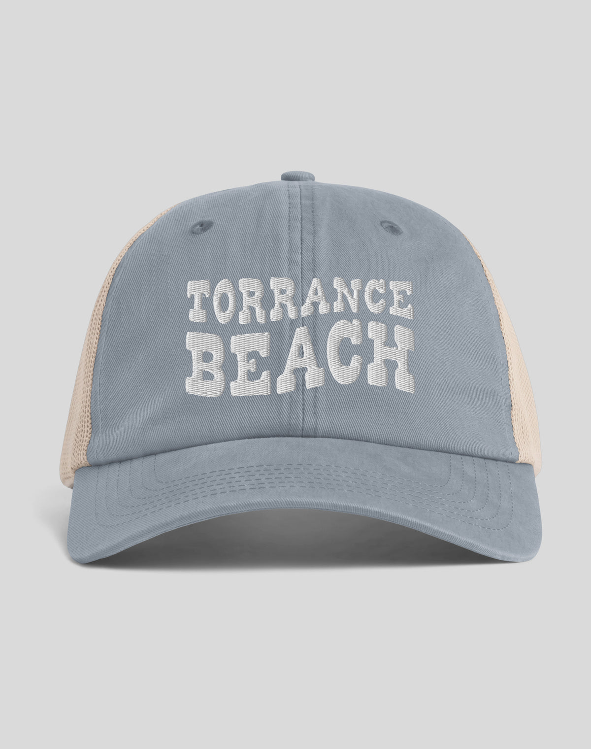 Torrance Beach Vibes Sunwashed Trucker Hat | Granite/Tan