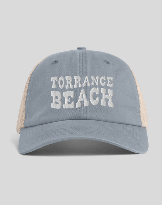 Torrance Beach Vibes Sunwashed Trucker Hat | Granite/Tan