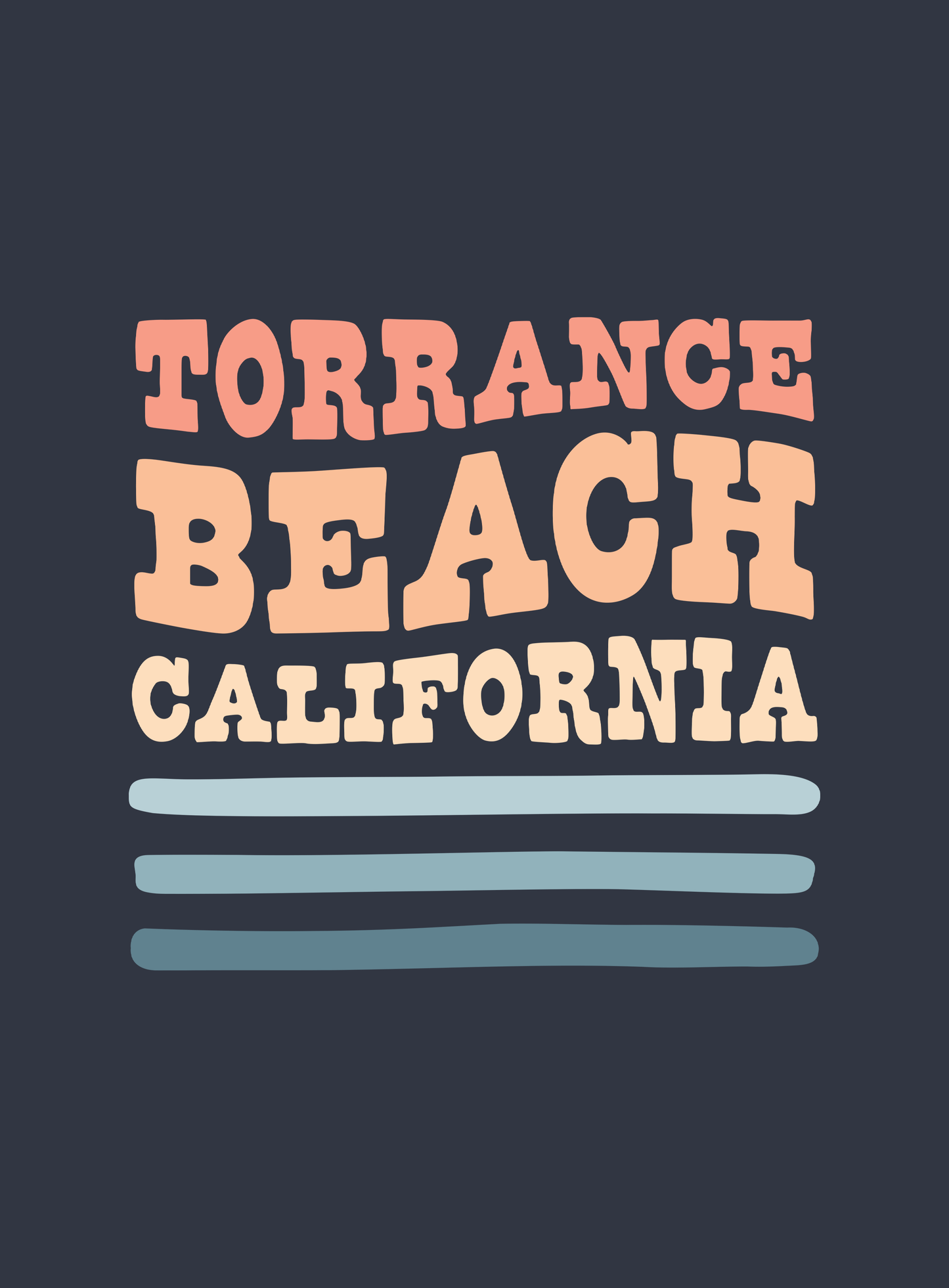 Unisex: Torrance Beach Waves Tee -  Heather Navy