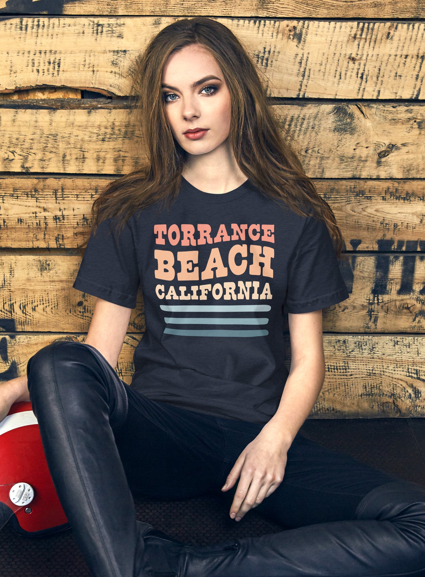 Unisex: Torrance Beach Waves Tee -  Heather Navy