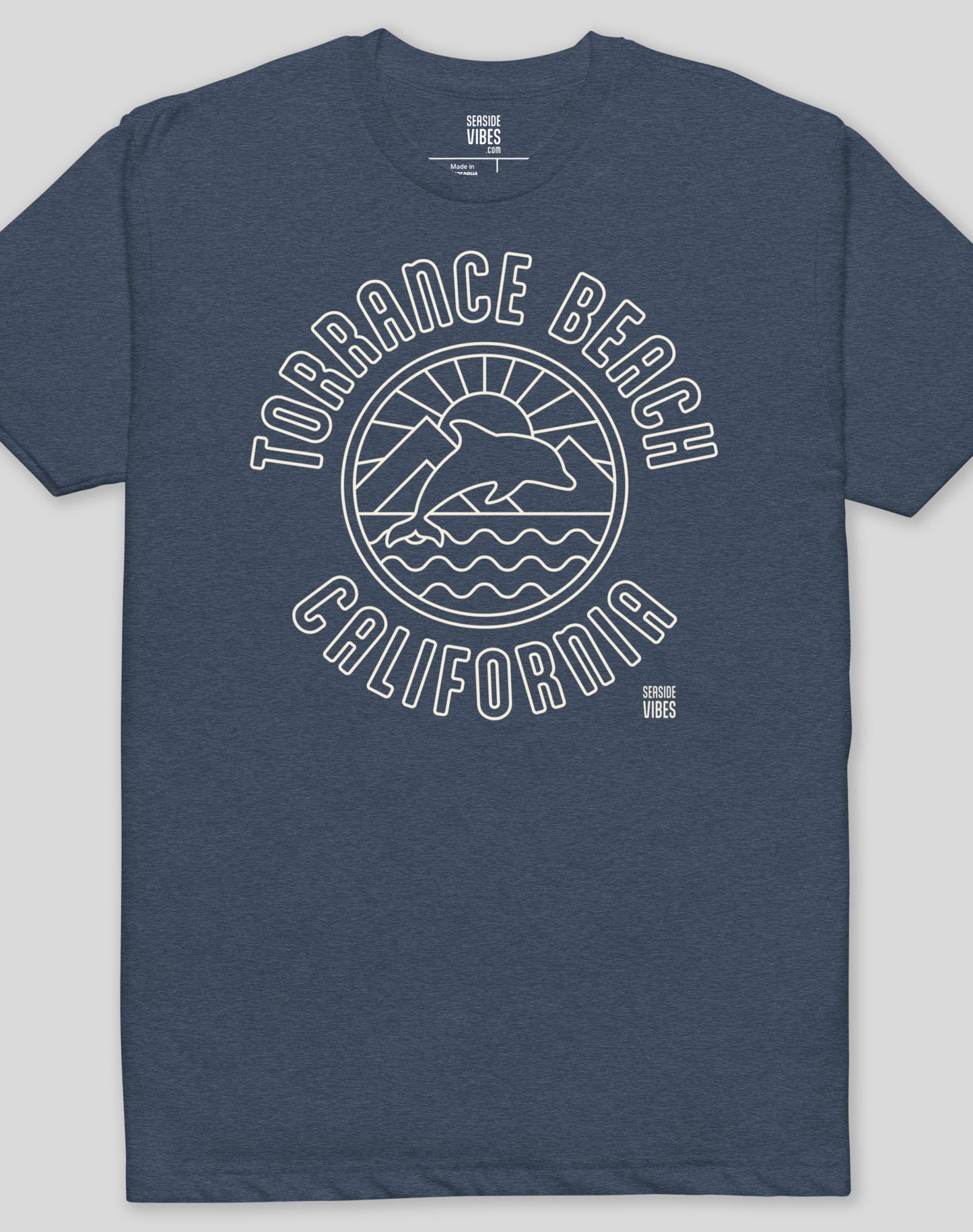 Torrance Beach Dolphin Sunrise Tee - Cotton Blend | Midnight Navy