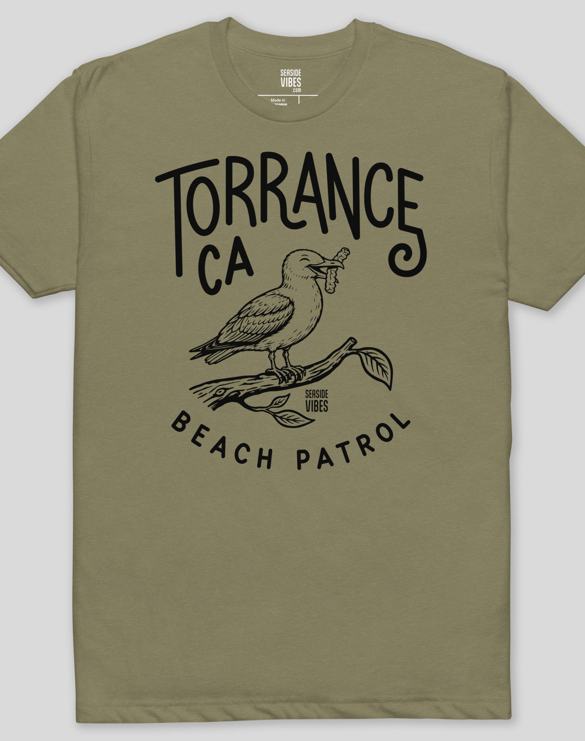 Torrance Beach Patrol Seagull Tee - Cotton Blend | Military Green