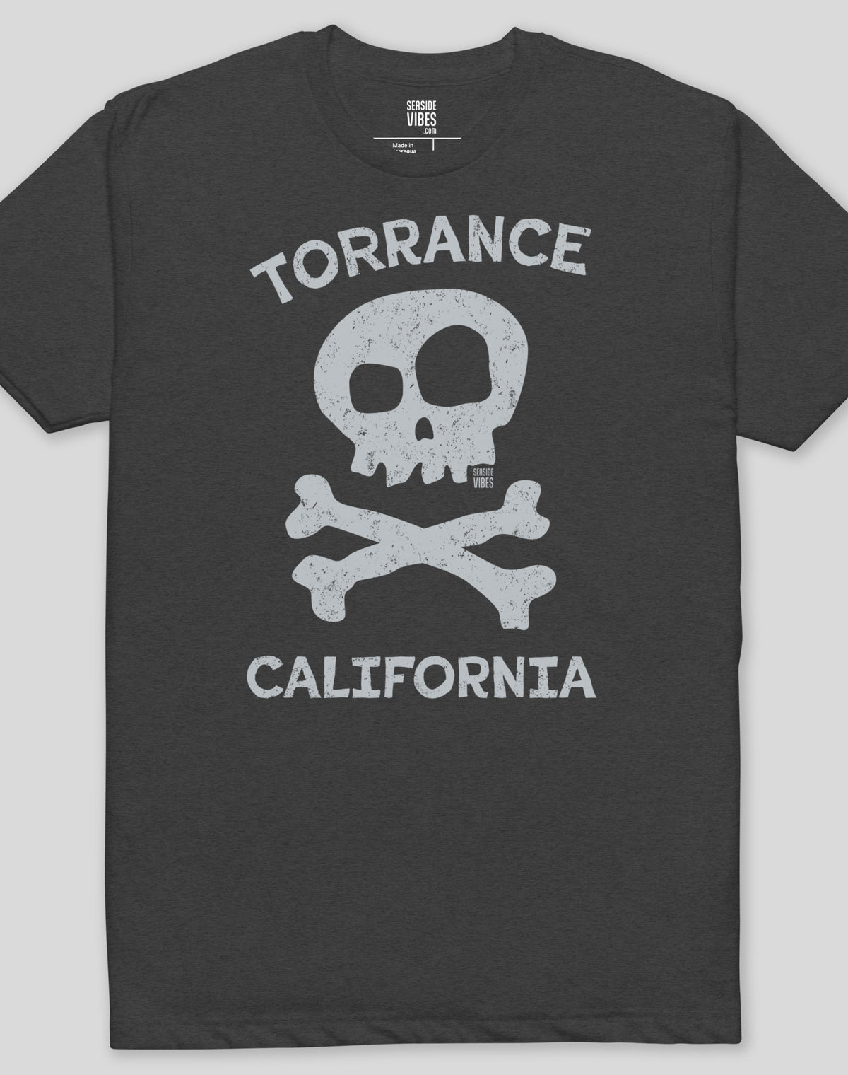 Torrance Skull & Bones Tee - Cotton Blend | Charcoal