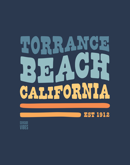 Torrance Beach Vibes Tee - Cotton Blend | Midnight Navy