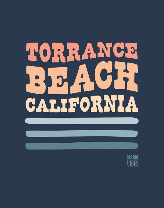 Torrance Beach Vibes Tee - Cotton Blend | Midnight Navy