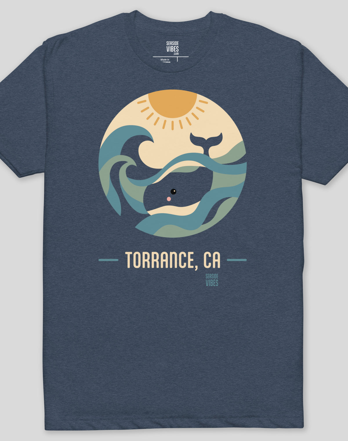 Torrance Whale Sunset Tee - Cotton Blend | Midnight Navy