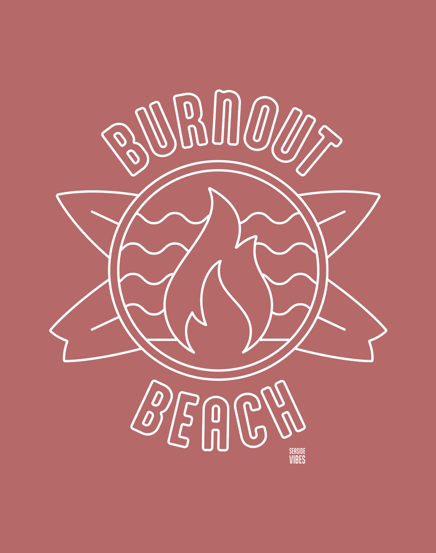 Burnout Beach Tee - Cotton Blend | Heather Mauve