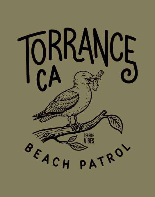 Torrance Beach Patrol Seagull Tee - Cotton Blend | Military Green