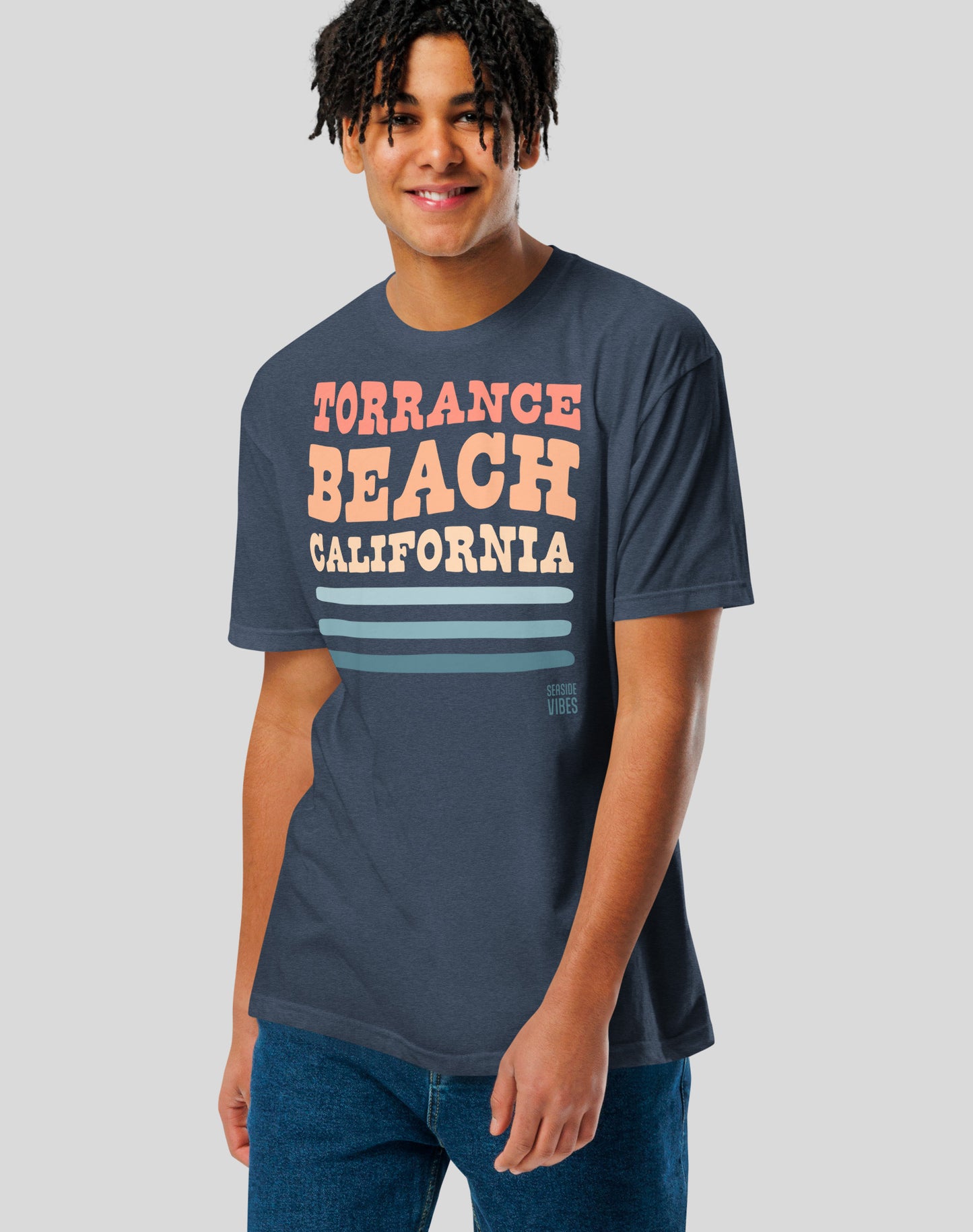 Torrance Beach Vibes Tee - Cotton Blend | Midnight Navy