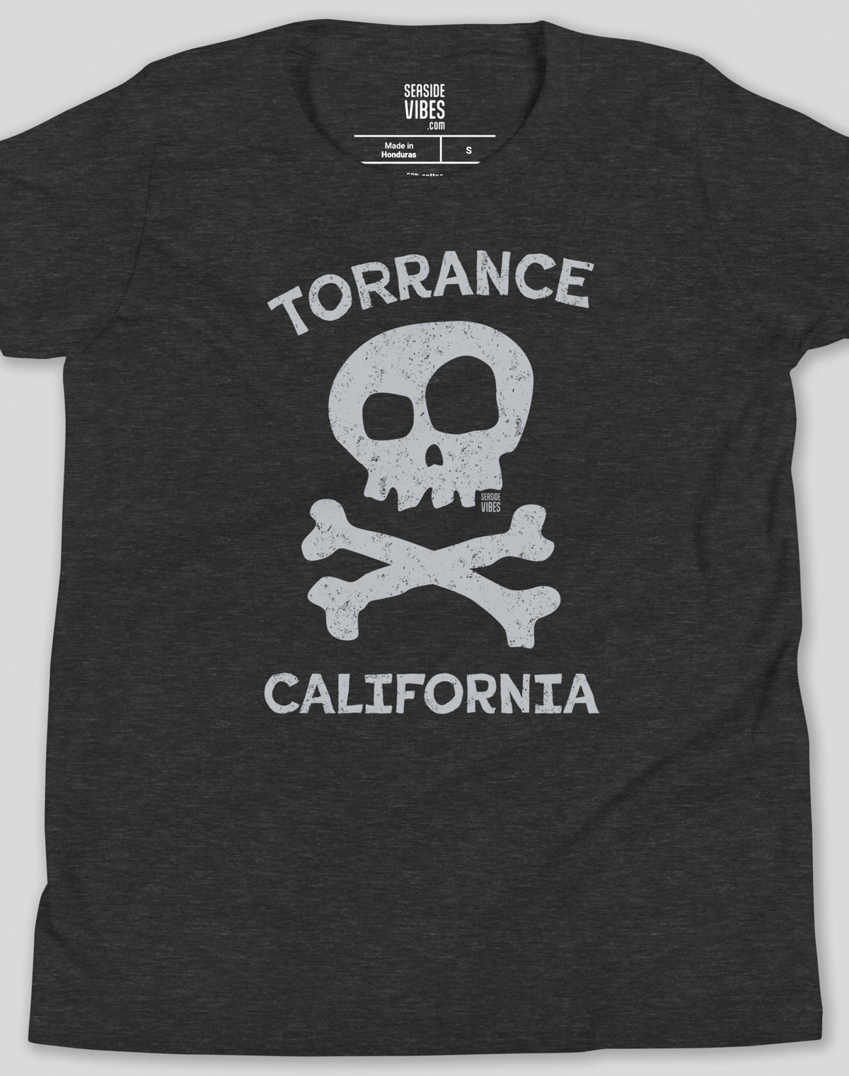 Youth: Torrance Skull and Bones Tee | Dark Grey Heather