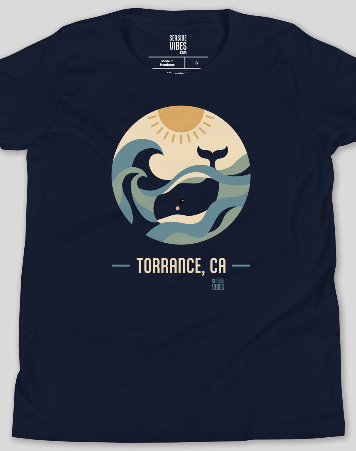 Youth: Torrance Whale Sunset Tee | Navy