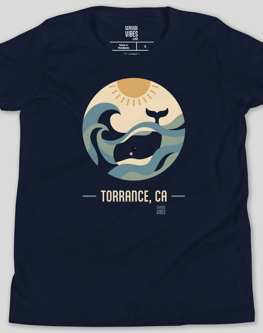 Youth: Torrance Whale Sunset Tee | Navy