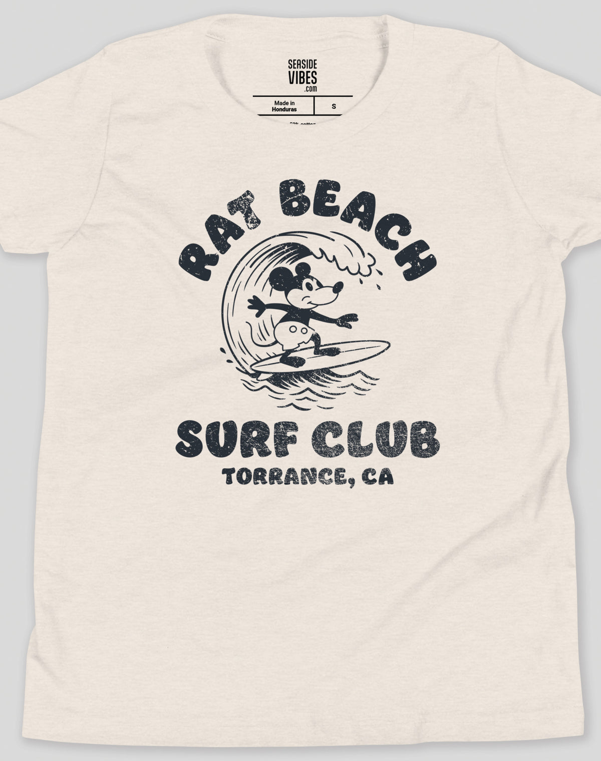 Youth: Rat Beach Steamboat Willie Surf Club Tee | Heather Dust