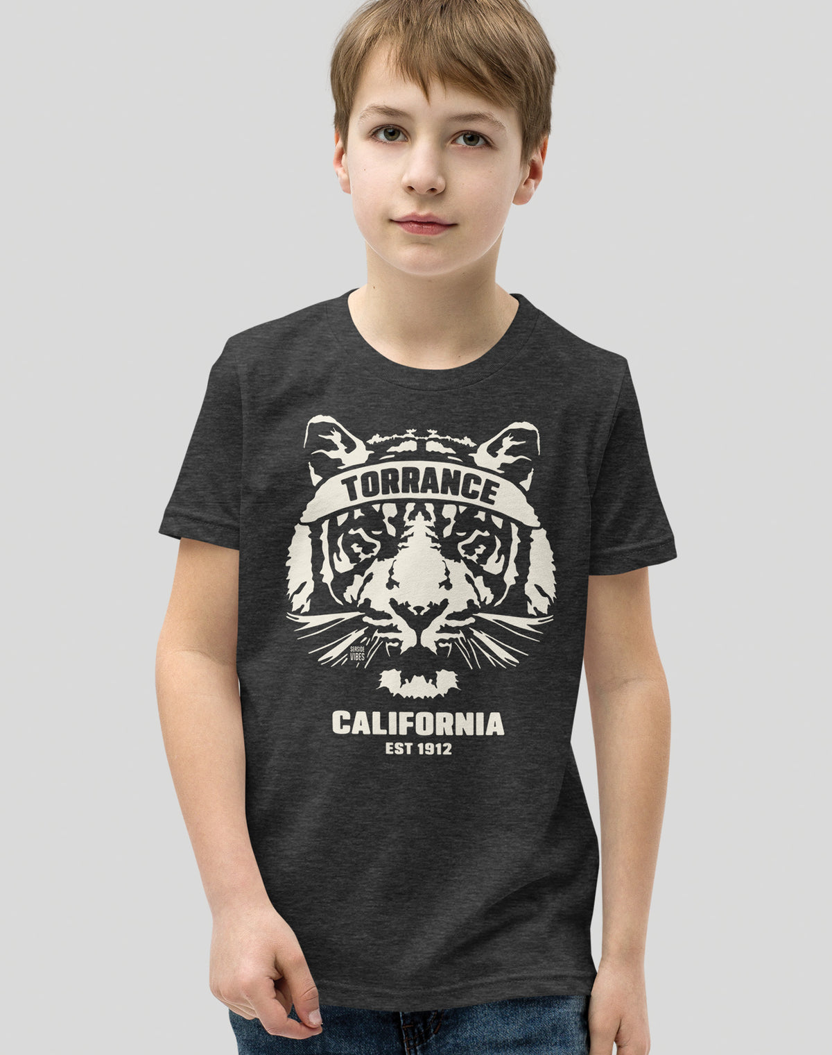 Youth: Torrance Tiger Ambush Tee | Dark Grey Heather