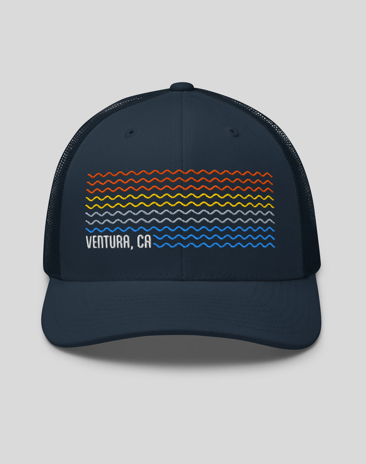 Ventura Sunset Waves Trucker Hat | Navy/Navy