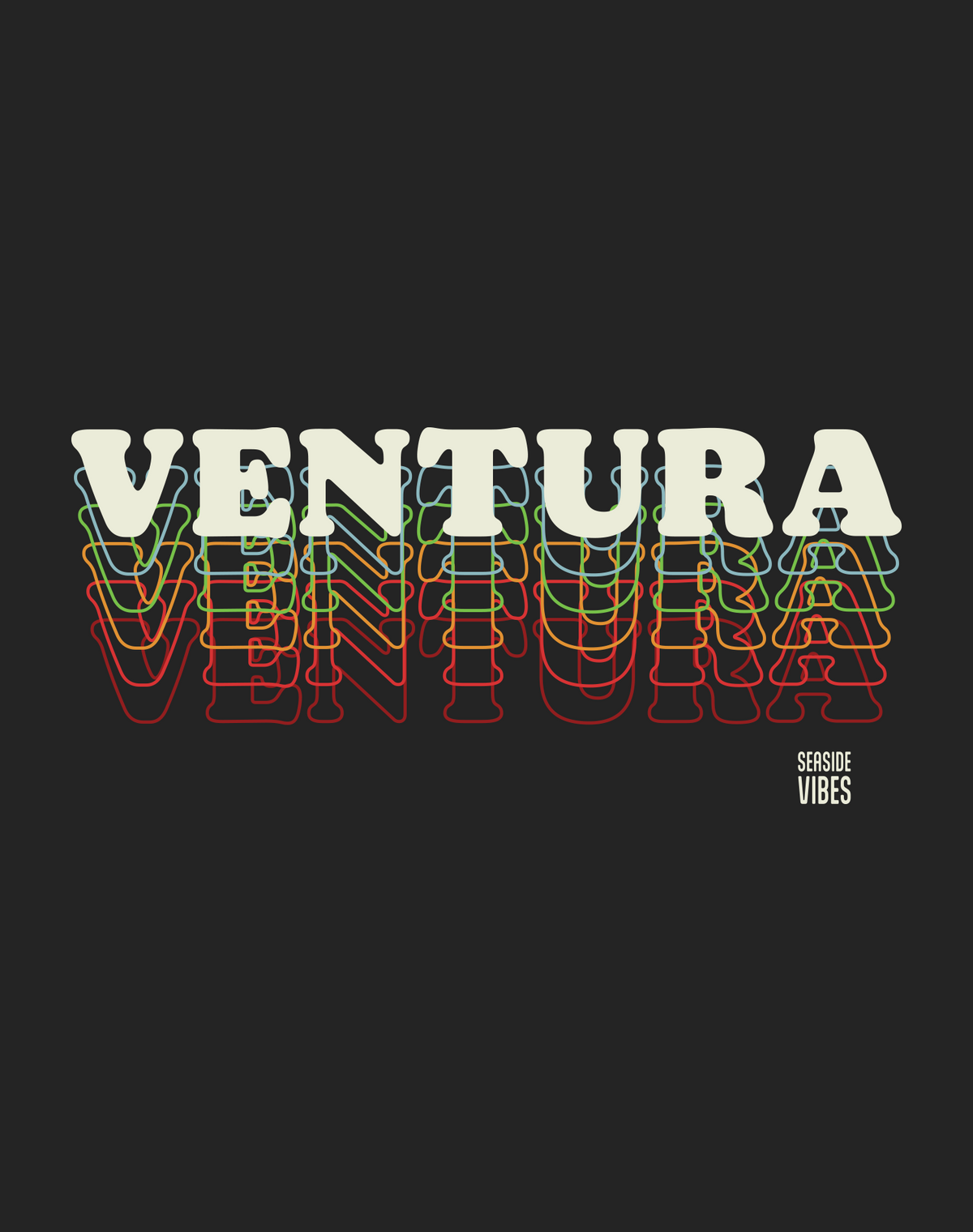 Ventura 80s Remix Tee - Cotton Blend | Charcoal
