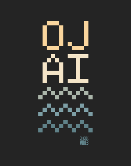 OJAI Pixel Tee - Cotton Blend | Charcoal