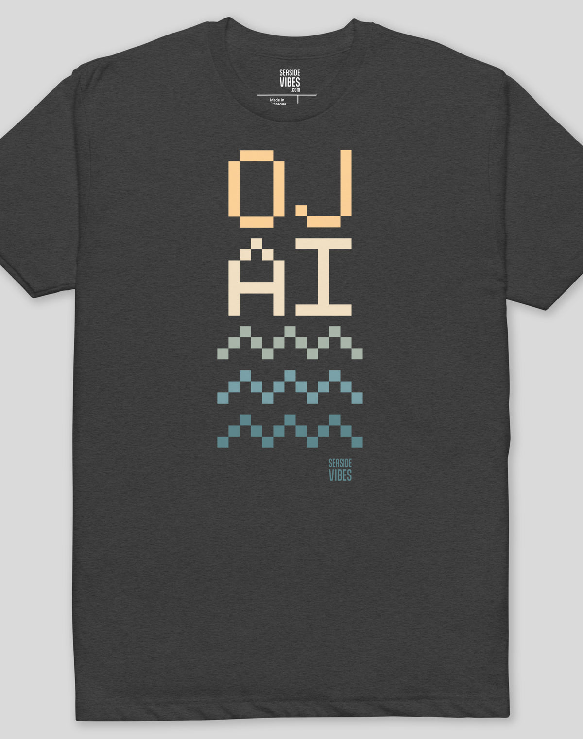 OJAI Pixel Tee - Cotton Blend | Charcoal