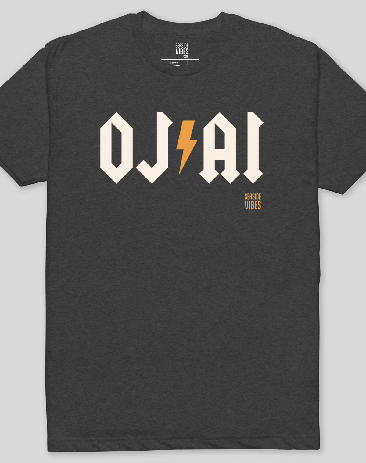 Ojai Rocks (OJ⚡️AI) Tee - Cotton Blend | Charcoal