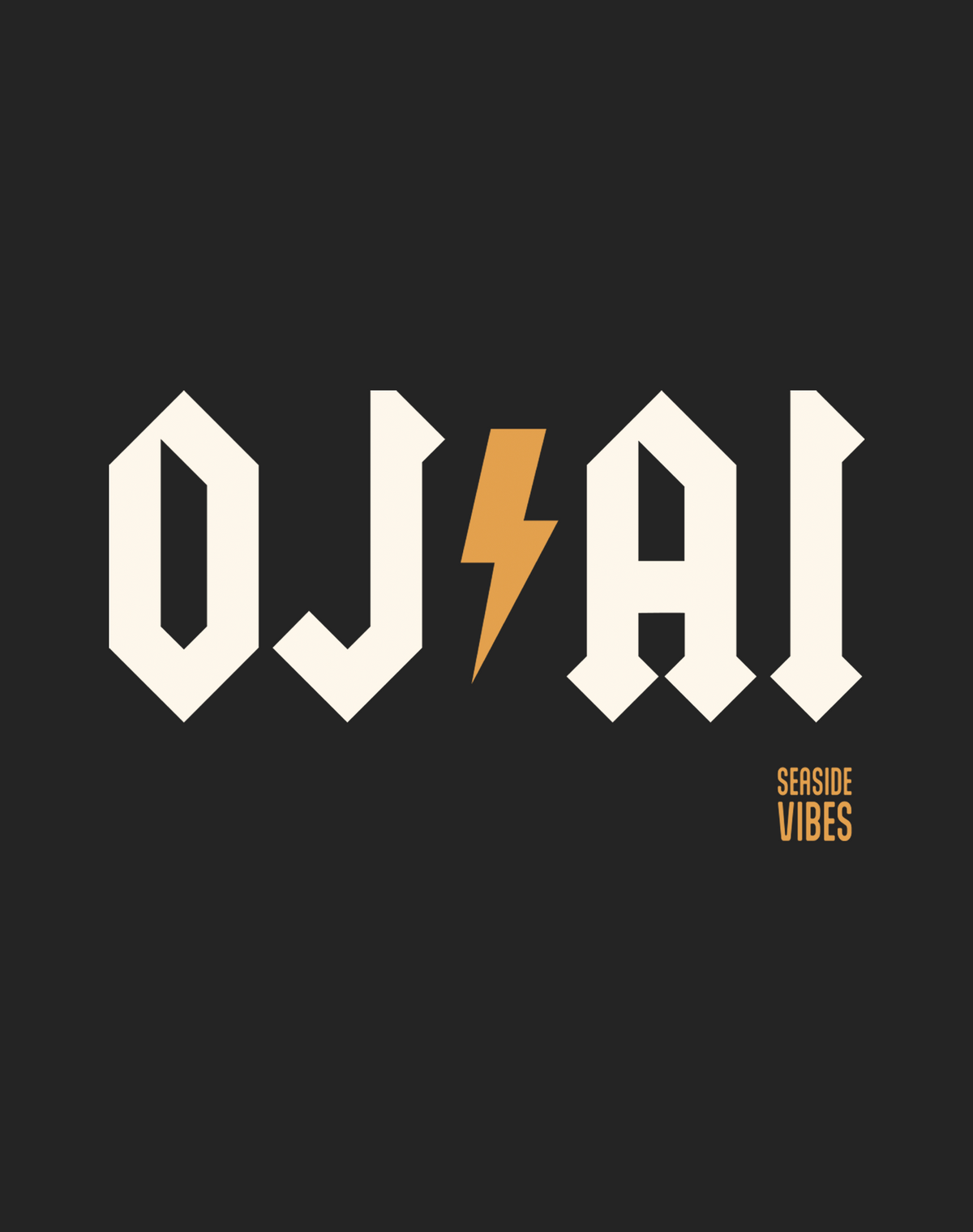 Ojai Rocks (OJ⚡️AI) Tee - Cotton Blend | Charcoal