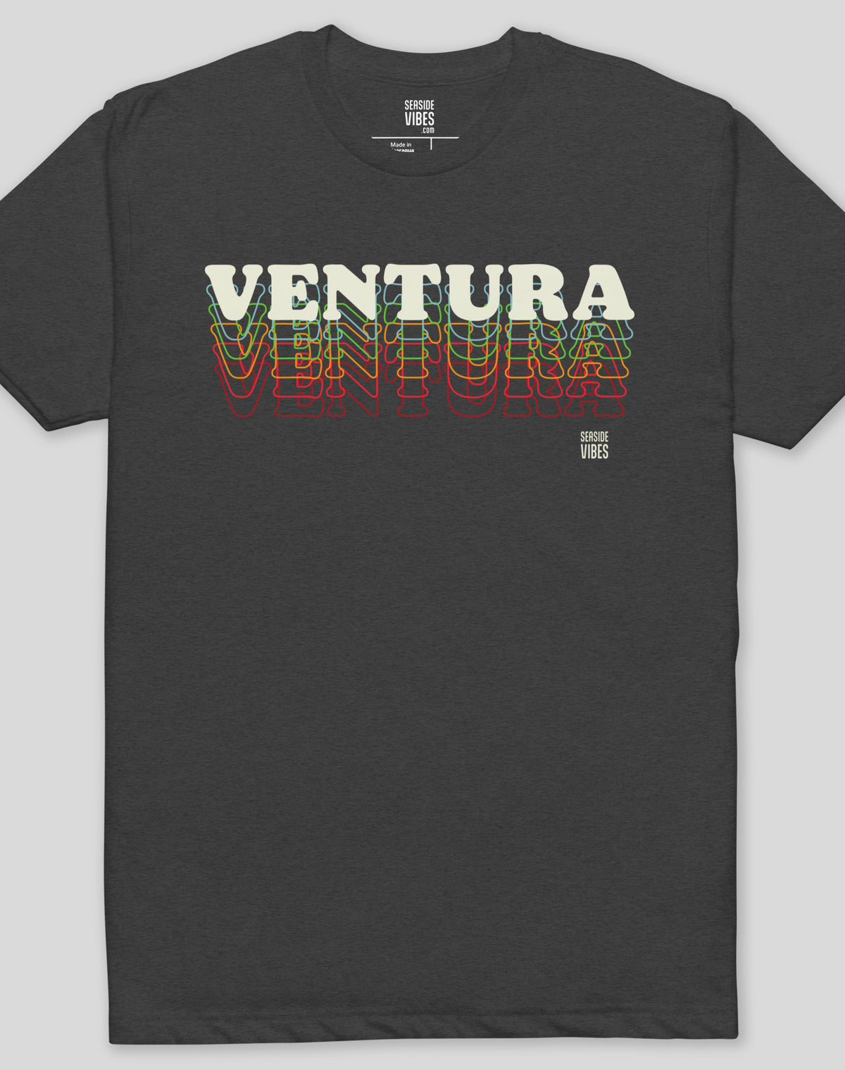 Ventura 80s Remix Tee - Cotton Blend | Charcoal