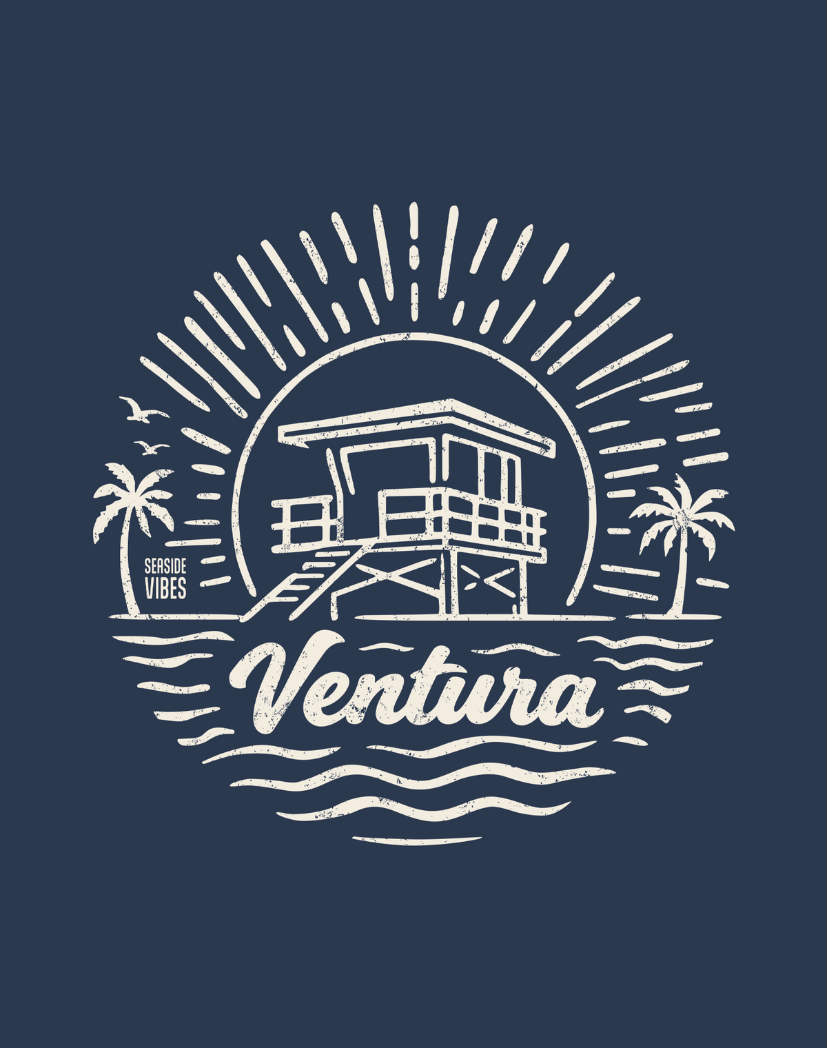 Ventura Sunrise Session Tee - Cotton Blend | Midnight Navy