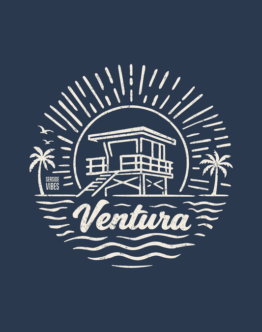 Ventura Sunrise Session Tee - Cotton Blend | Midnight Navy