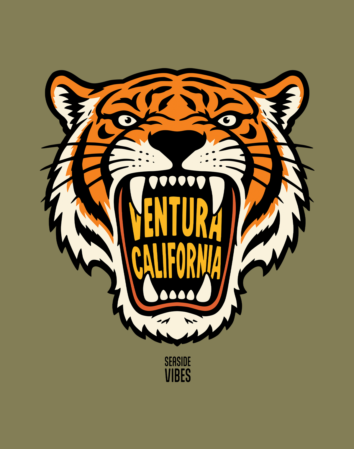 Ventura AF Tiger Tee - Cotton Blend | Military Green
