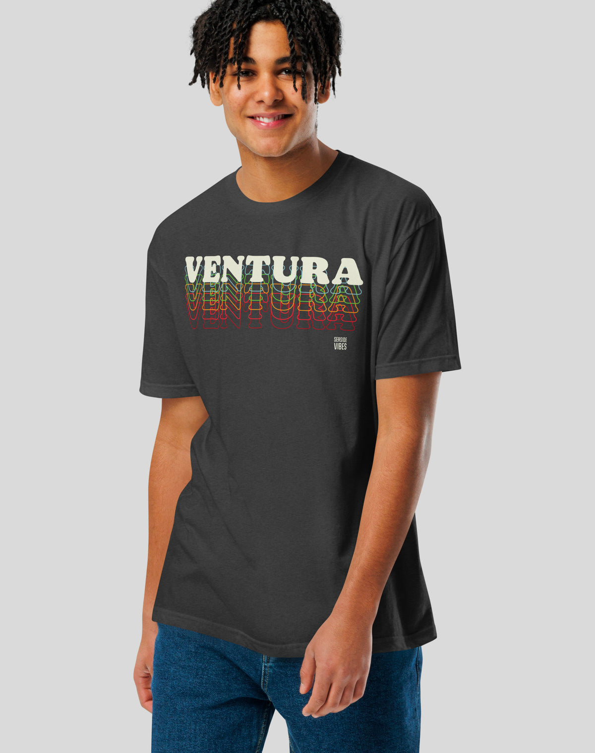 Ventura 80s Remix Tee - Cotton Blend | Charcoal