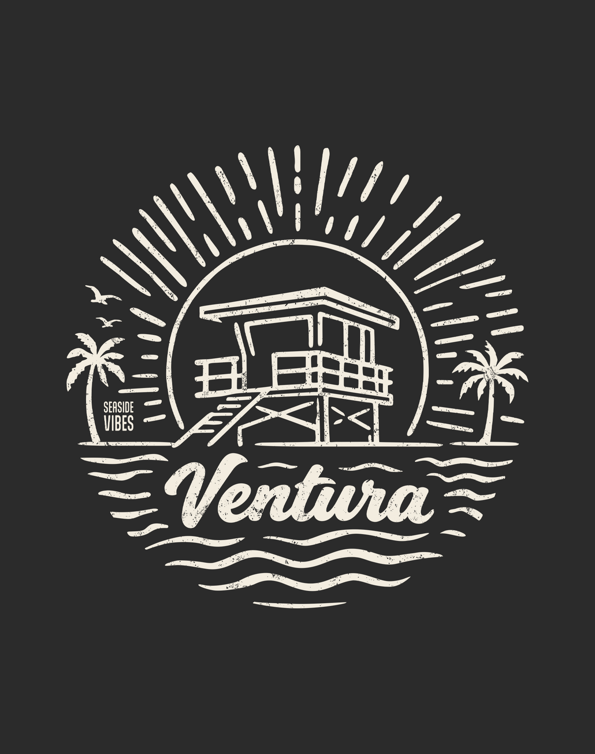 V-Neck: Ventura Sunrise Session Tee | Dark Grey Heather