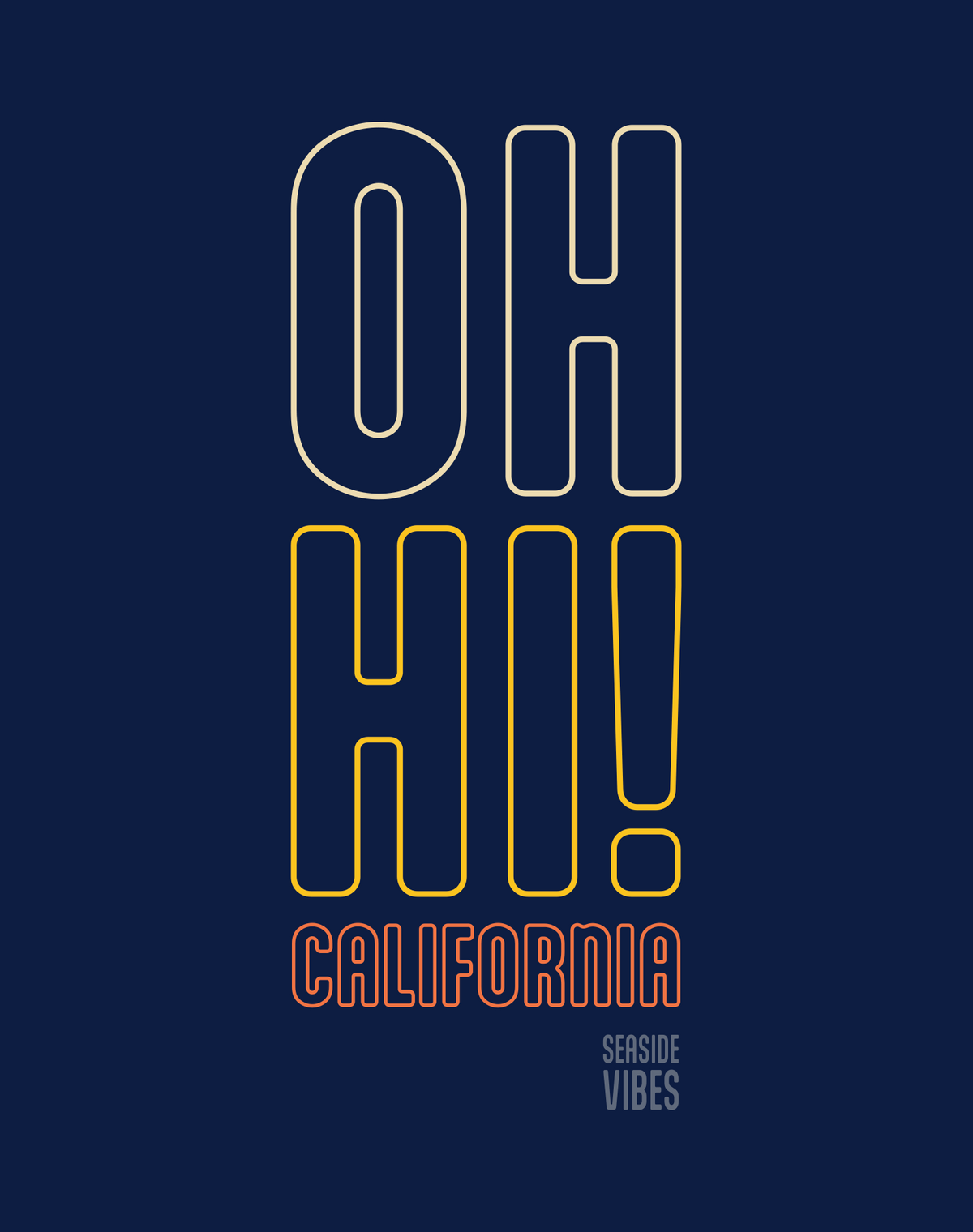 V-Neck: OH HI! California Tee - Heather Navy
