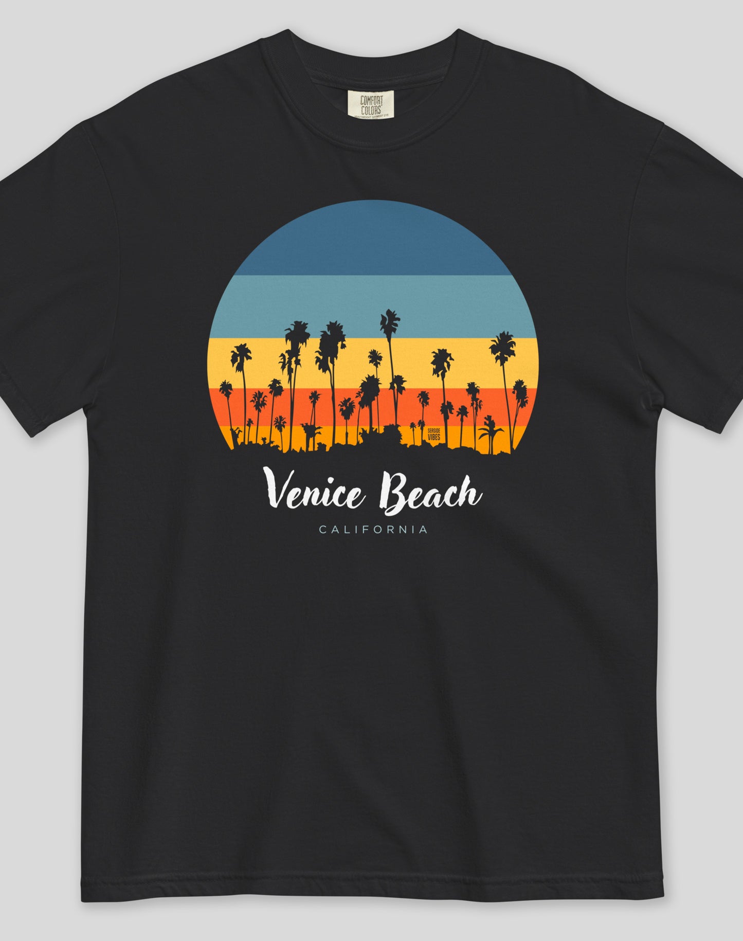 Unisex: Venice Beach Sunset Tee - 100% Cotton | Black