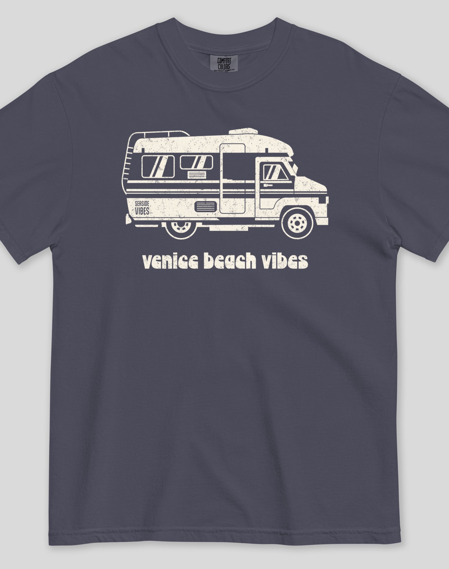 Unisex: Venice Beach Vibes Tee - 100% Cotton | Navy