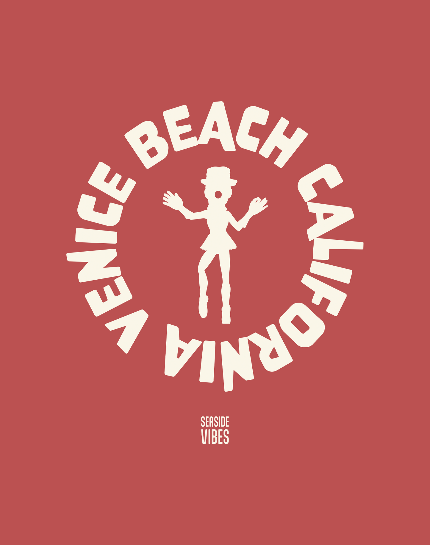 Unisex: Venice Beach Ballerina Clown Tee - 100% Cotton | Crimson