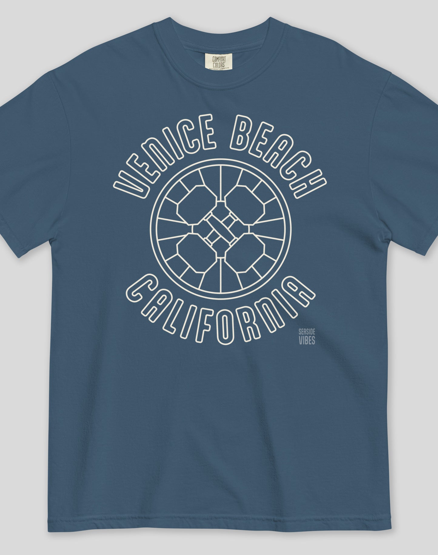 Unisex: Muscle Beach Sunset Tee - 100% Cotton | Midnight