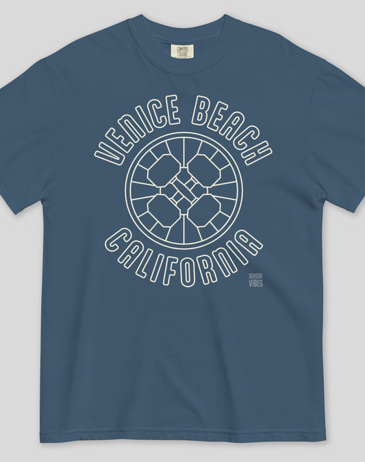 Unisex: Muscle Beach Sunset Tee - 100% Cotton | Midnight