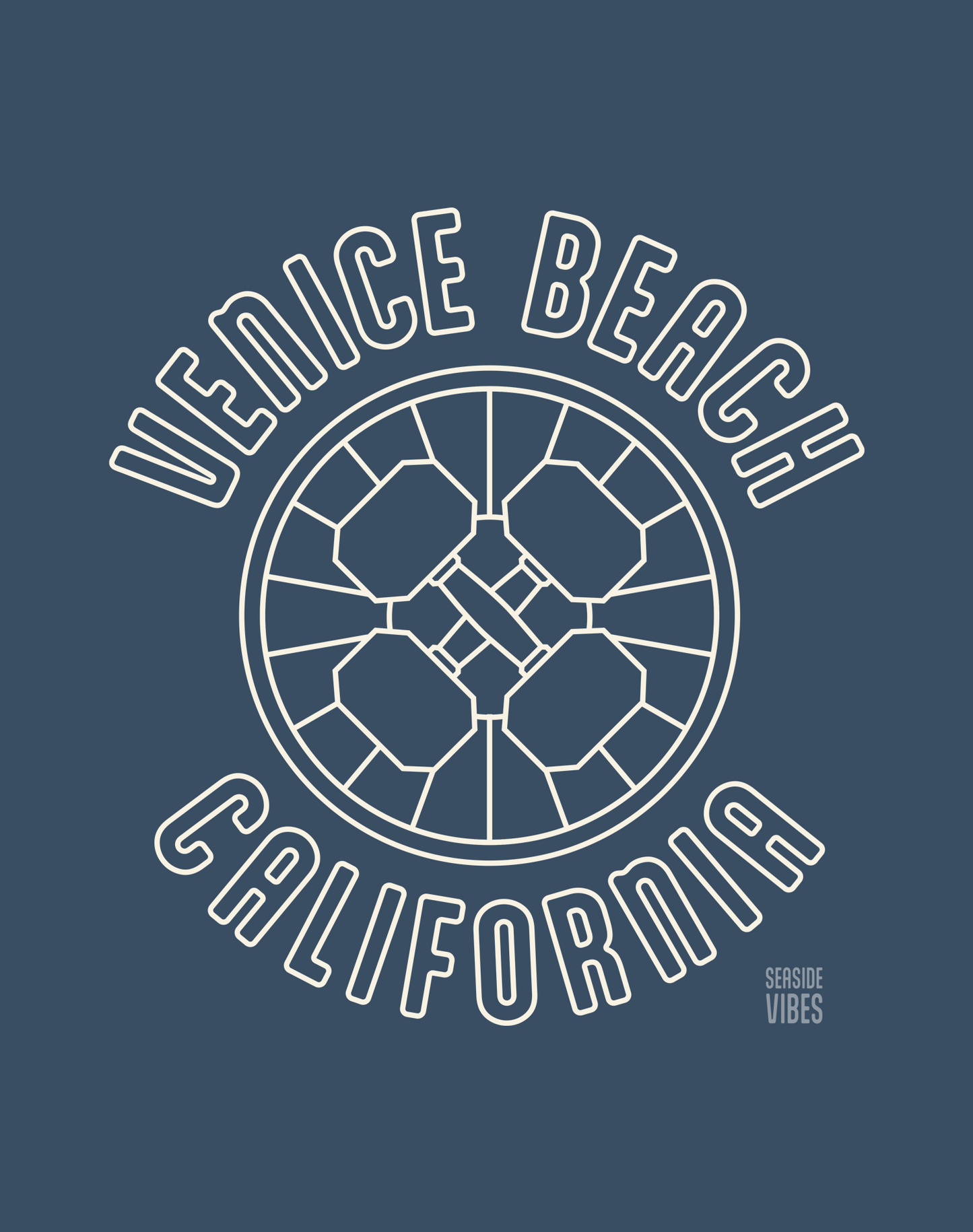 Unisex: Muscle Beach Sunset Tee - 100% Cotton | Midnight