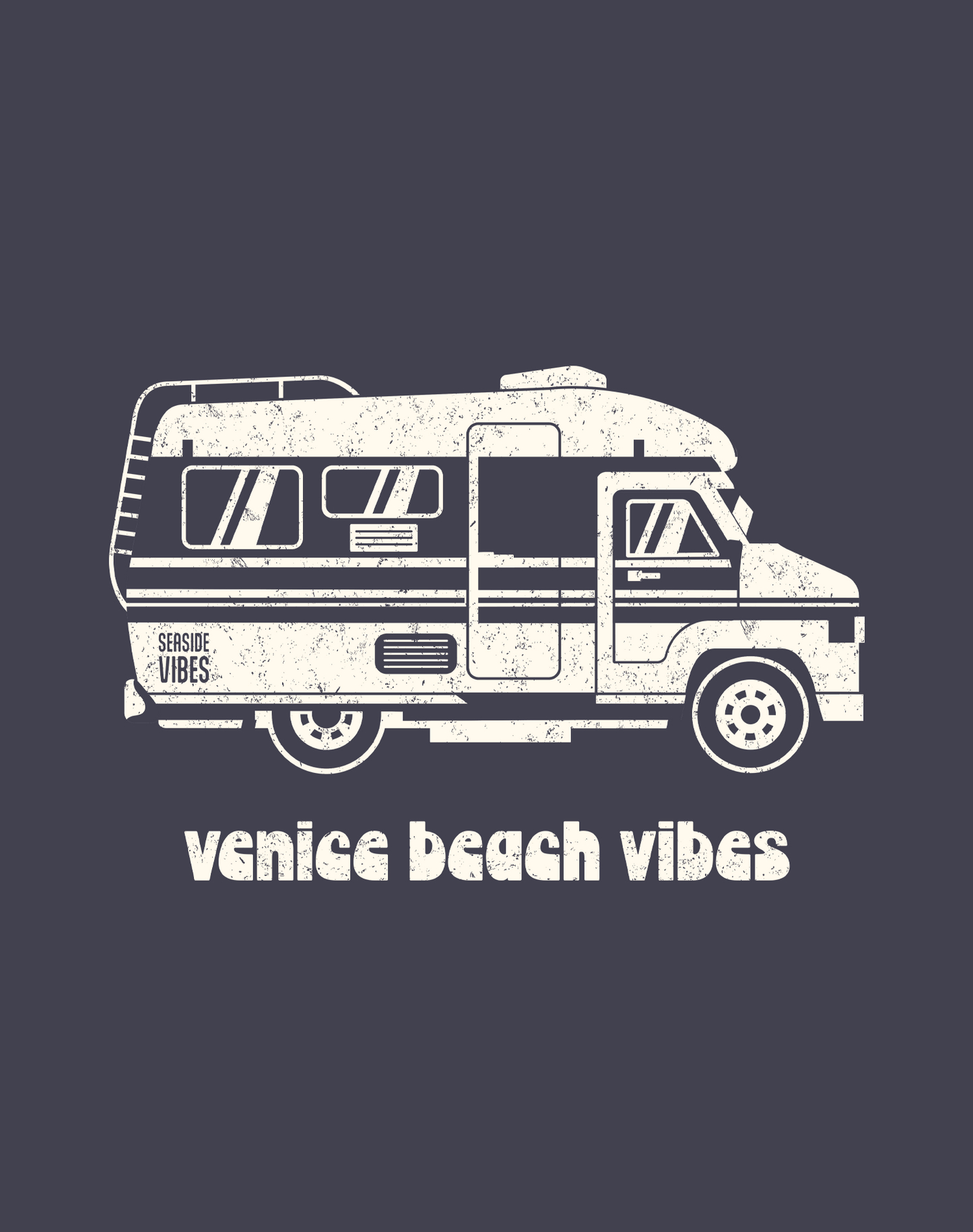 Unisex: Venice Beach Vibes Tee - 100% Cotton | Navy