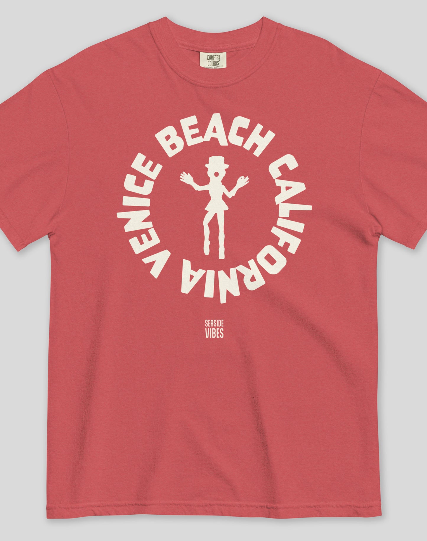 Unisex: Venice Beach Ballerina Clown Tee - 100% Cotton | Crimson